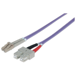 Intellinet Fiber Optic Patch Cable, OM4, LC/SC, 1m, Violet, Duplex, Multimode, 50/125 µm, LSZH, Fibre, Lifetime Warranty, Polybag