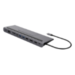 Deltaco USBC-DOCK2 laptop dock/port replicator Wired USB 3.2 Gen 1 (3.1 Gen 1) Type-C Grey