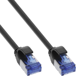 InLine Patch cable slim, Cat.6A, S/FTP, TPE (LSZH) flexible, PoE, black, 15m