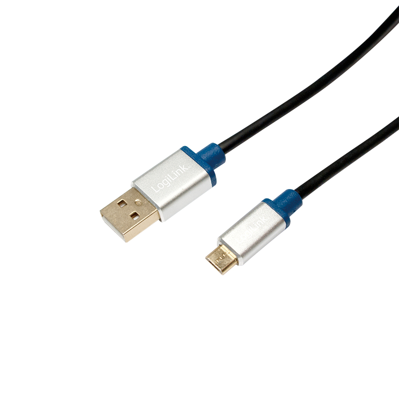 Image of LogiLink 1m, USB2.0-A/USB2.0 Micro-B USB cable USB A Micro-USB B Black
