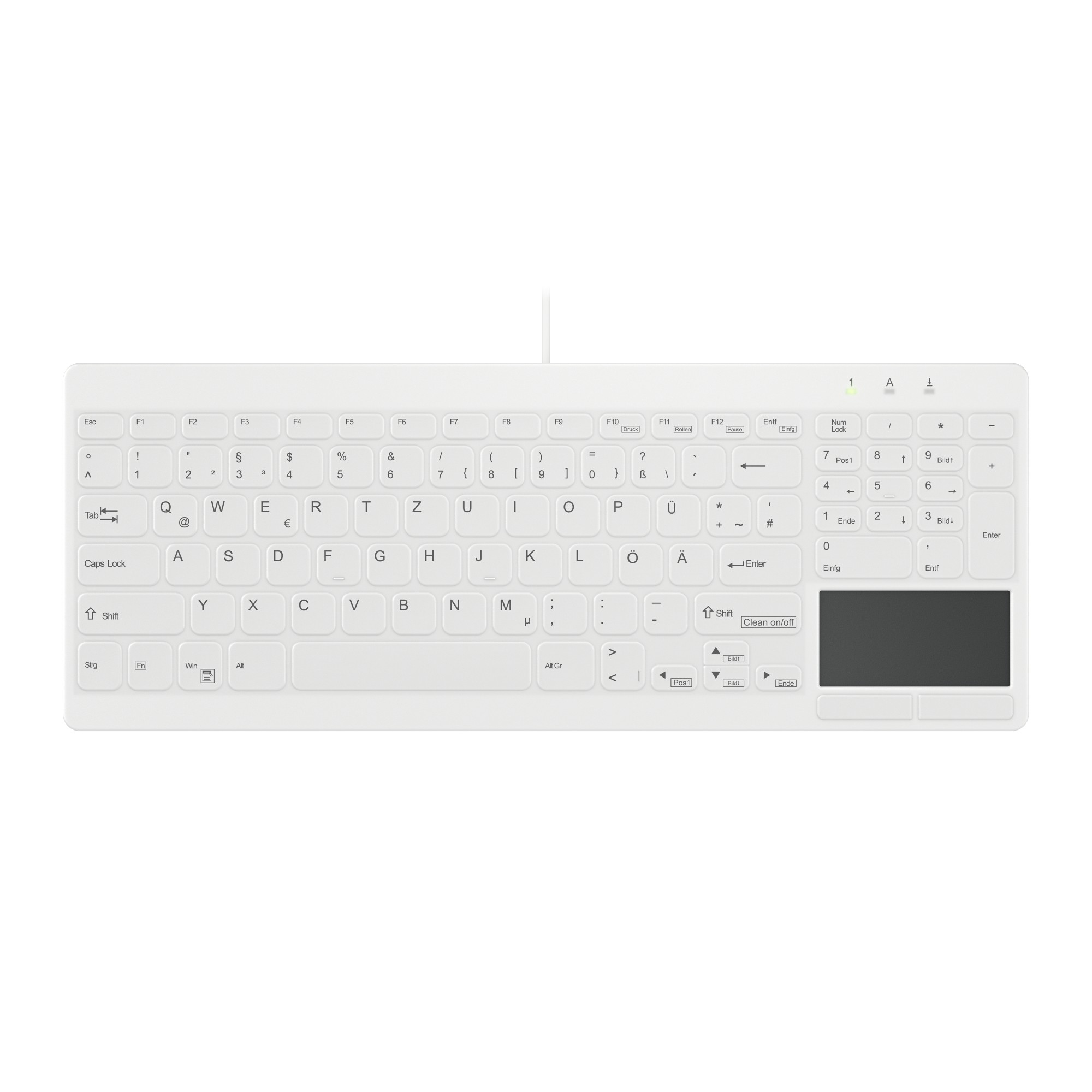 Contour Design Active Key Contour QuickClean Medical Keyboard IP68 Touchpad Compact Wired White DE C7412