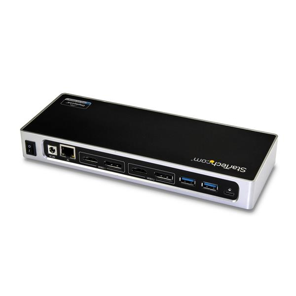 StarTech.com Dock USB-C e USB-A - Dock doppio monitor DisplayPort + HDMI 4K 60Hz - Docking station ibrida USB 3.0 per laptop USB-C o USB-A - 6x USB Type-A, GbE - USB 3.1 Gen 1 - Mac/Window