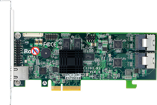 ARC-1203-8I ARECA TECHNOLOGY ARC-1203-8I - PCIe - Low-profile - PCIe 2.0 - Green - PC - 0,1,1E,3,5,6,10,30,50,60,JBOD
