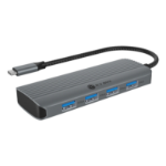 ICY BOX IB-DK4022a-CPD Wired USB 3.2 Gen 1 (3.1 Gen 1) Type-C Aluminium, Silver