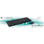 Logitech Wireless Combo MK220 keyboard RF Wireless QWERTY English Mouse included Black 920-003161