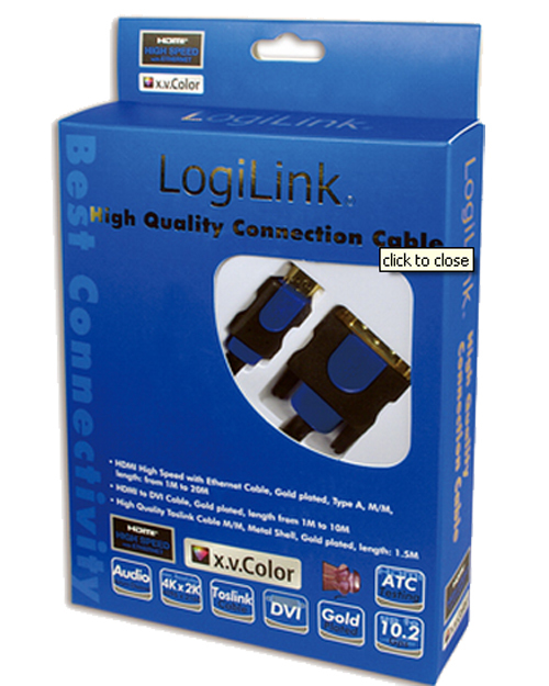 Photos - Cable (video, audio, USB) LogiLink CHB3105 video cable adapter 5 m HDMI DVI-D Black, Blue 