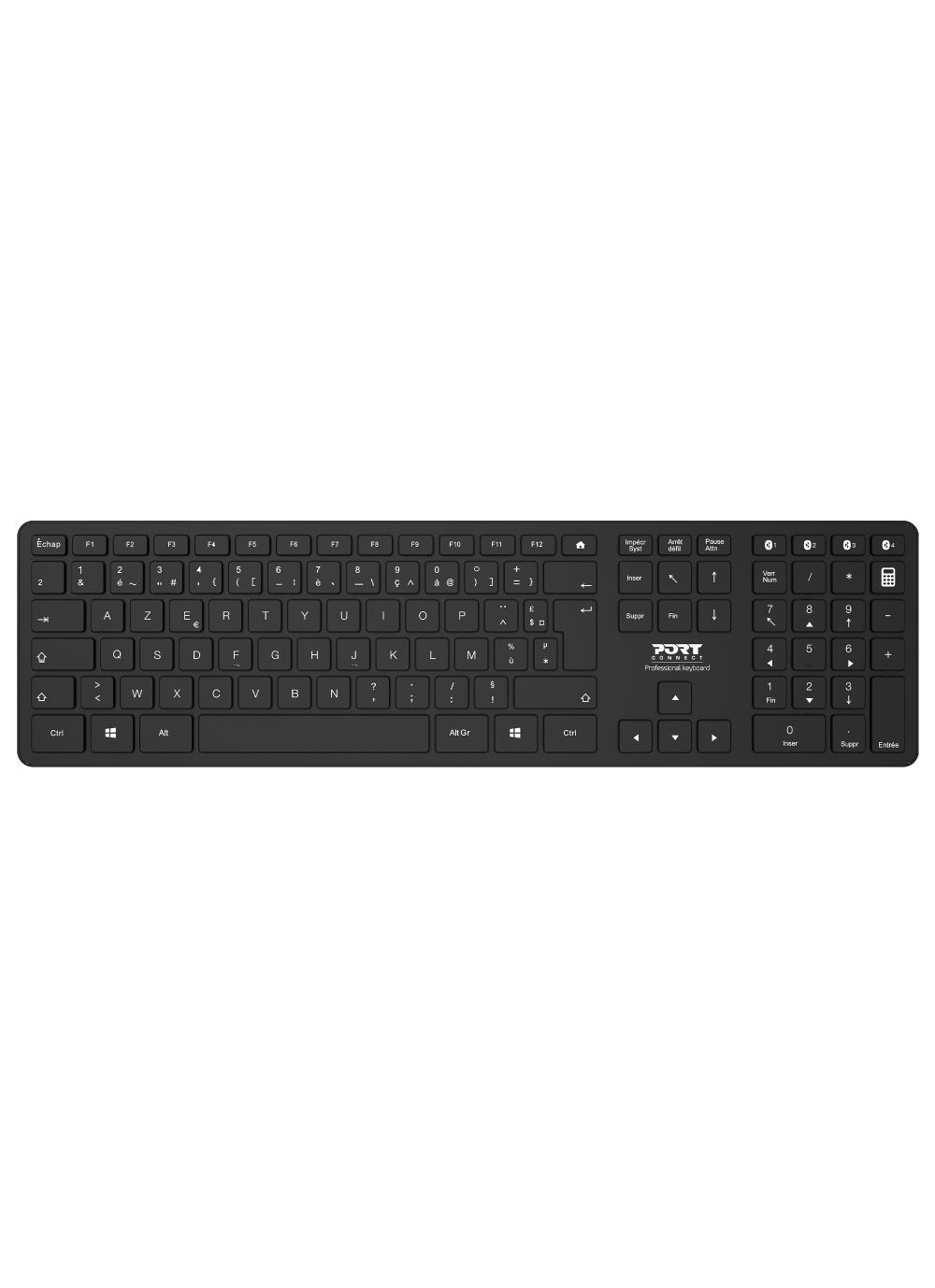 Port Designs 900903 keyboard RF Wireless + Bluetooth AZERTY French Bla
