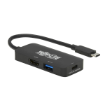 Tripp Lite U444-06N-H4UBC2 USB-C Multiport Adapter - HDMI 4K 60 Hz, 4:4:4, HDR, USB-A, 100W PD Charging, Black