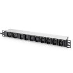 Digitus Socket strip with aluminum profile, 10-way, 2 m supply cable, IEC C20 plug