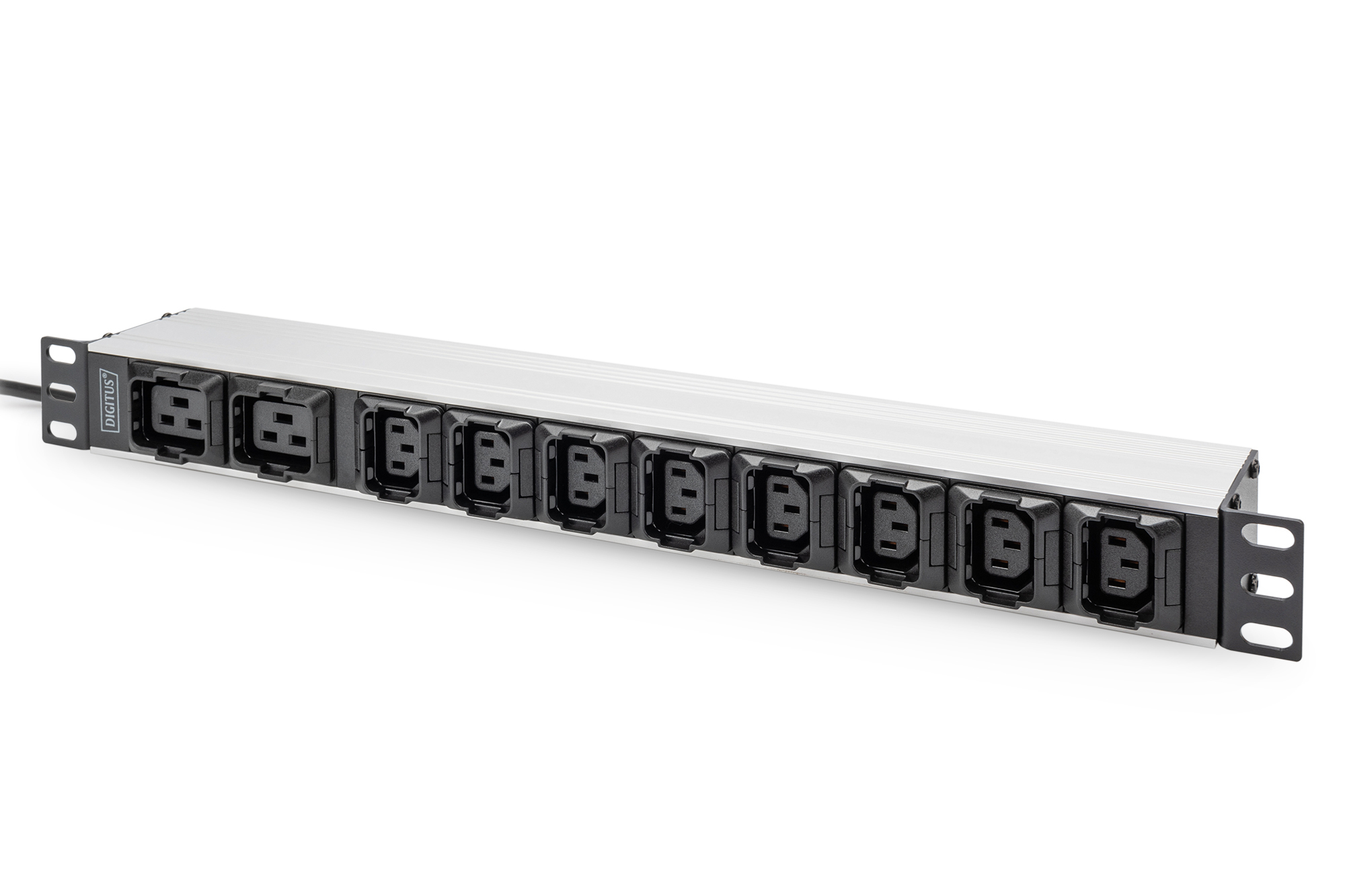 Digitus Socket strip with aluminum profile. 10-way. 2 m supply cable.