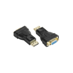 Alcasa DP-AD12 tussenstuk voor kabels DisplayPort VGA (D-Sub) Zwart