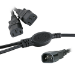 Cablenet 1m IEC C14 - 2 x IEC C13 0.5m Legs Black PVC Power Leads