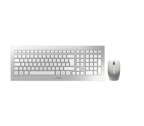 CHERRY DW 8000 Wireless Keyboard & Mouse Set, Silver/White, USB (QWERTY - UK)