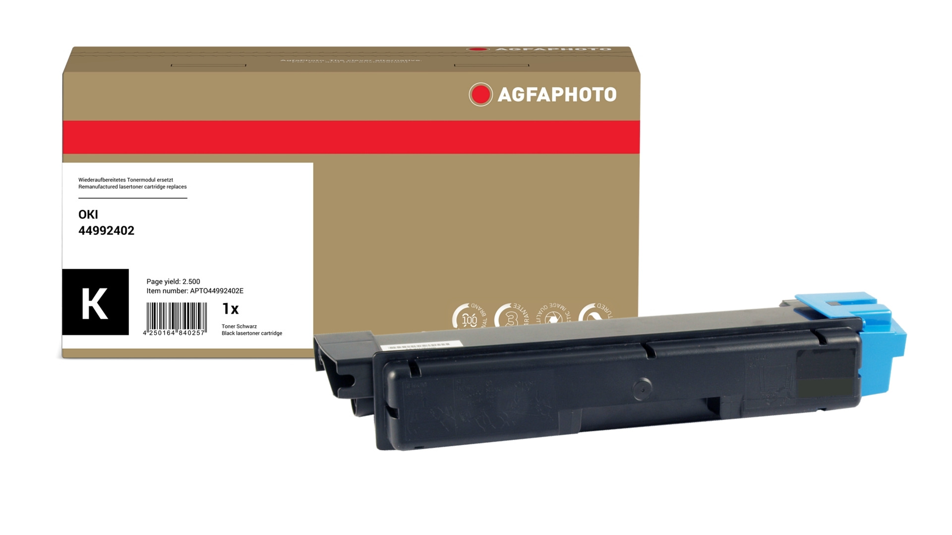 AgfaPhoto Compatible Toner Cartridge. Black. Replacement for OKI 44992