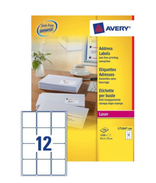 Image of Avery L7164-100 addressing label White Self-adhesive label