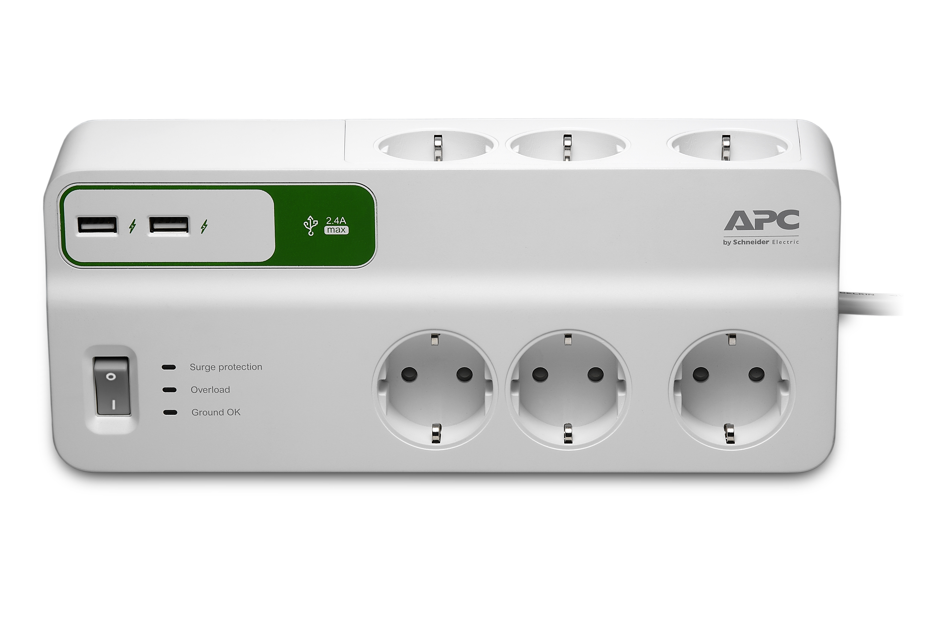 Image of APC PM6U-GR surge protector White 6 AC outlet(s) 230 V 2 m