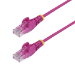 StarTech.com 25cm Pink Slim CAT6 Ethernet Cable, Snagless, 100W PoE, UTP, LSZH, 28AWG Pure Bare Copper Wire, Slim RJ45 Network Patch Cord w/Strain Reliefs, Individually Tested