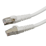 Videk Cat6A Booted LSZH 10g S/FTP RJ45 Patch Cable White 0.3m