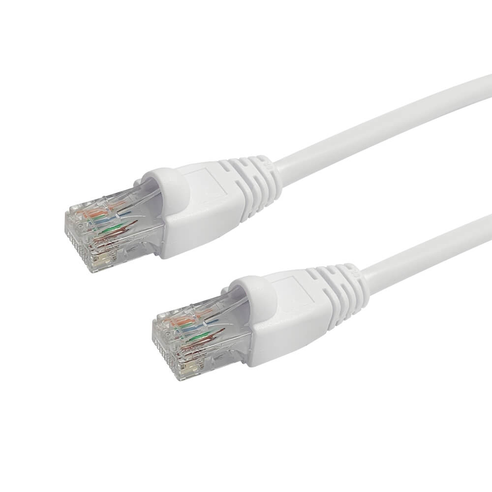 Videk Booted 24 AWG Cat5e UTP RJ45 Patch Cable White 2Mtr
