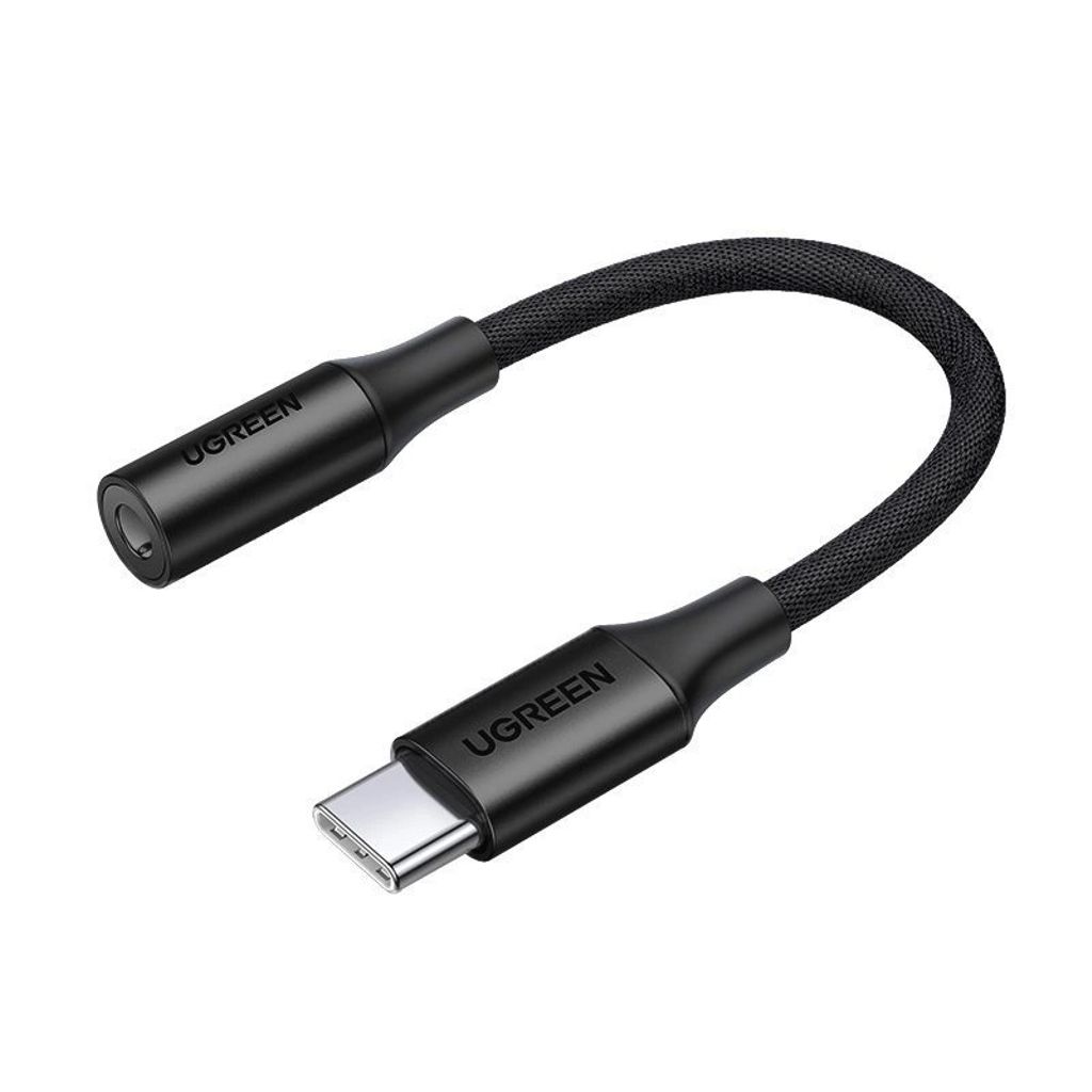 EU Product - 3.5mm Mini Jack to USB-C headphone adapter, 10cm - Black thumbnail