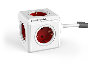 Image of Allocacoc PowerCube power extension 3 m 1 AC outlet(s) Indoor Red,...
