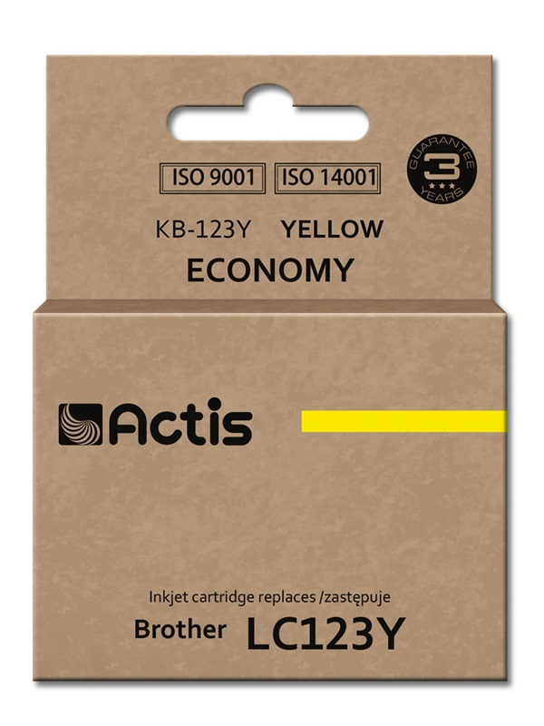 Actis KB-123Y ink (replacement for Brother LC123Y/LC121Y; Standard; 10 ml; yellow)
