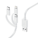 Hama 3-in-1 Multi Charging Cable, USB-A - Micro-USB, USB-C and Lightning, 1.0 m, White