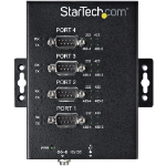 StarTech.com 4 Port Serial Hub USB to RS232/RS485/RS422 Adapter - Industrial USB 2.0 to DB9 Serial Converter Hub - IP30 Rated - Din Rail Mountable Metal Serial Hub - 15kV ESD Protection