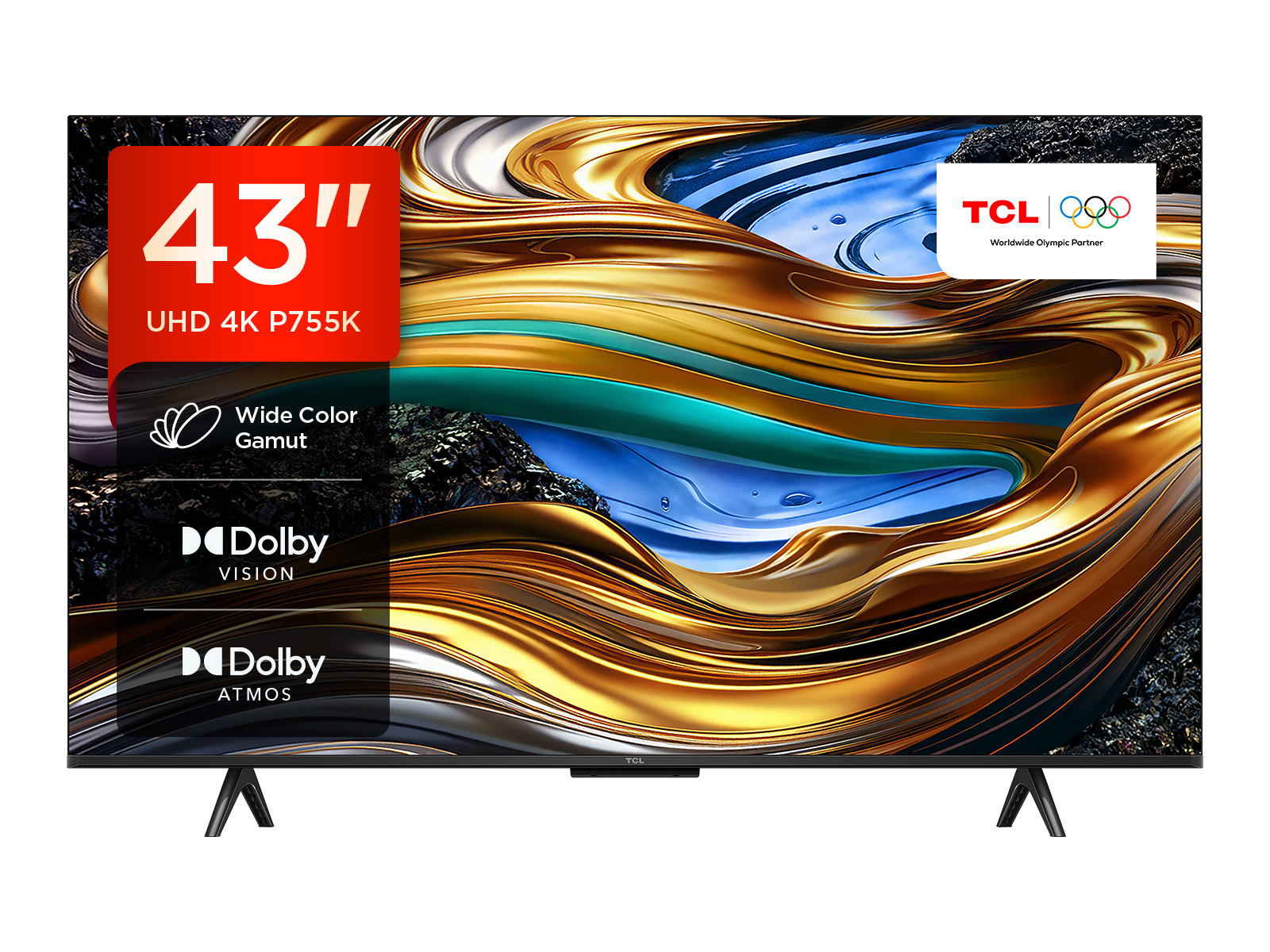 TCL 43P755K TV 109.2 cm (43") 4K Ultra HD Smart TV Wi-Fi Black