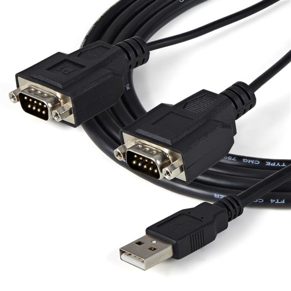 StarTech.com 2 Port FTDI USB to Serial RS232 Adapter Cable with COM Retention