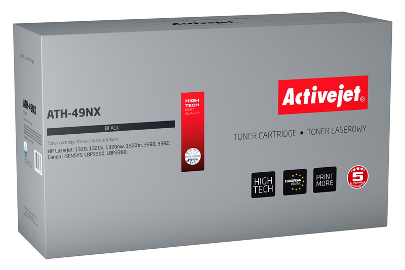 Activejet ATH-49NX toner (replacement for HP 49X Q5949X, Canon CRG-708H; Supreme; 6000 pages; black)