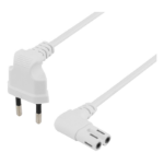 Deltaco DEL-109BS power cable White 1 m CEE7/16 IEC C7