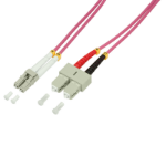 LogiLink LC/SC, 2 m fibre optic cable OM4 Pink