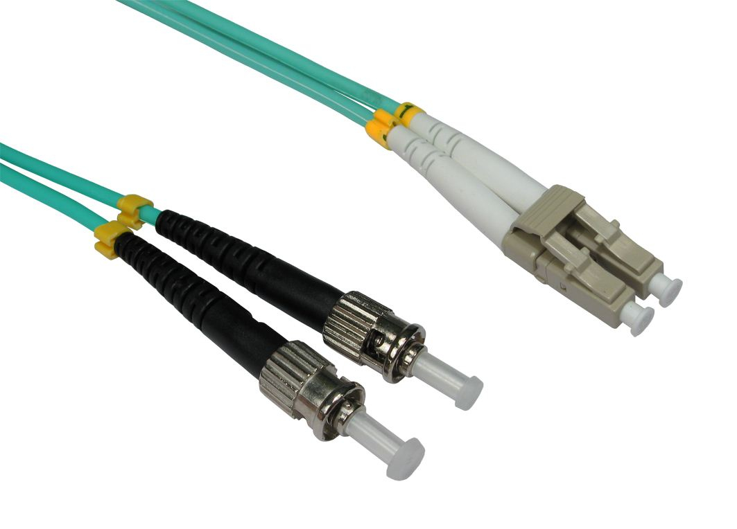 Cables Direct 0.5m LC-ST 50/125 OM3 fibre optic cable Turquoise