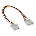 InLine Internal Power Y-Cable 1x 5.25" Molex / 2x 3.5" Floppy 0.20m