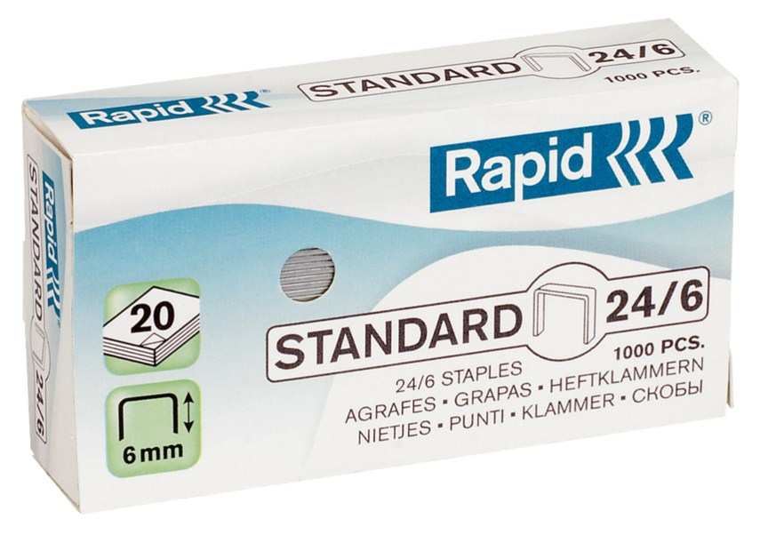 Staples Standard 24/6 Galvanized Box of 1000