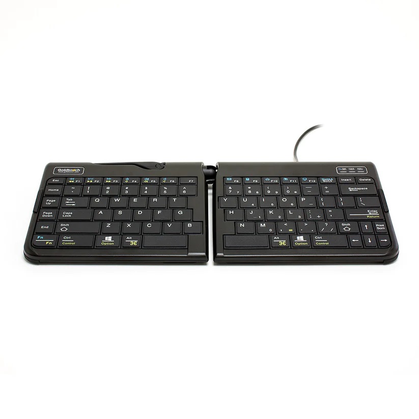 Image of Goldtouch Go2 ergonomic split travel keyboard - wired UK layout.