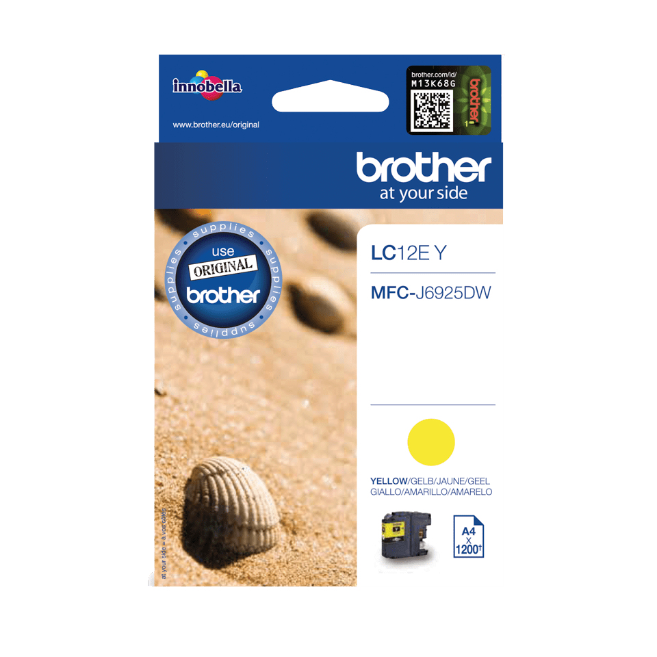 Brother LC-12EY Ink cartridge yellow, 1.2K pages ISO/IEC 24711 for Brother MFC-J 6925