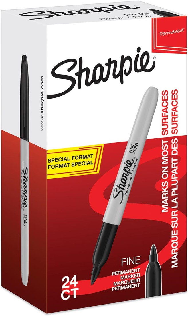 Image of Sharpie Fine marker 24 pc(s) Black Fine tip