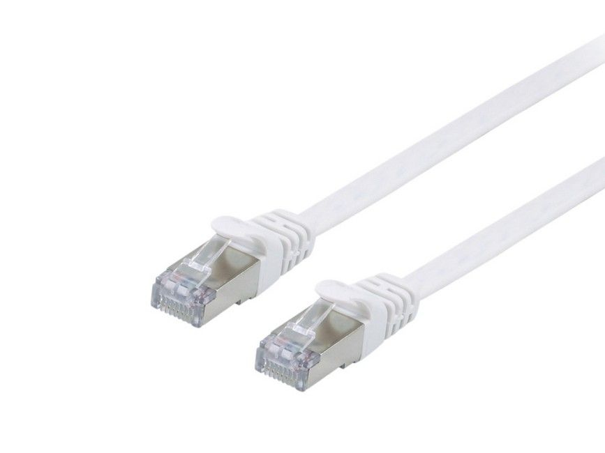 Photos - Cable (video, audio, USB) Equip Cat.6A U/FTP Flat Patch Cable, 3.0m, White 607612 