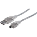 Manhattan 333412 USB cable USB 2.0 70.9" (1.8 m) USB A Mini-USB B Silver