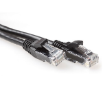 ACT Zwarte 0,25 meter U/UTP CAT6A patchkabel snagless met RJ45 connectoren
