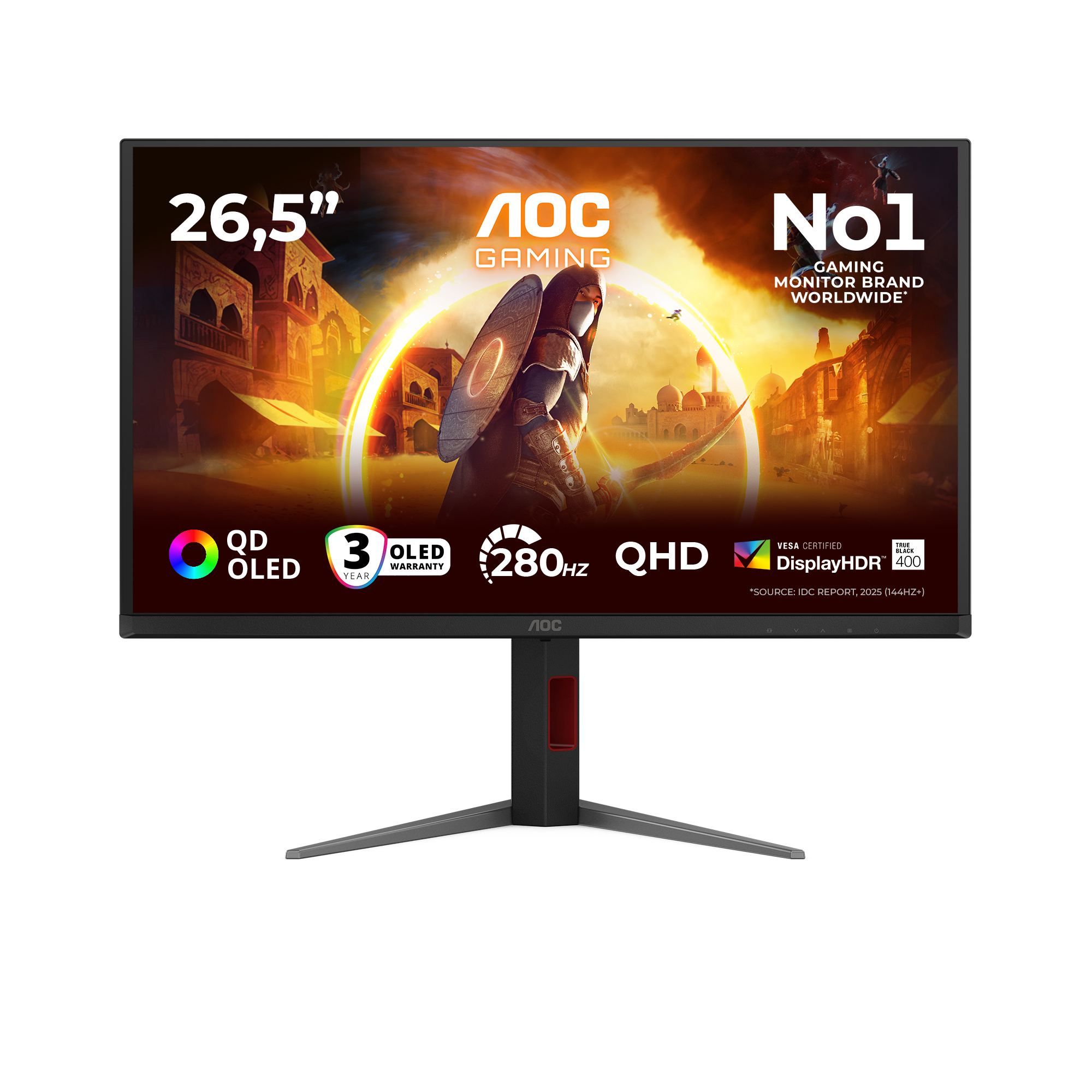 Aoc Black/Red G4 Q27g4zd Computer Monitor 67.3 Cm (26.5") 2560 X 1440 Pixel