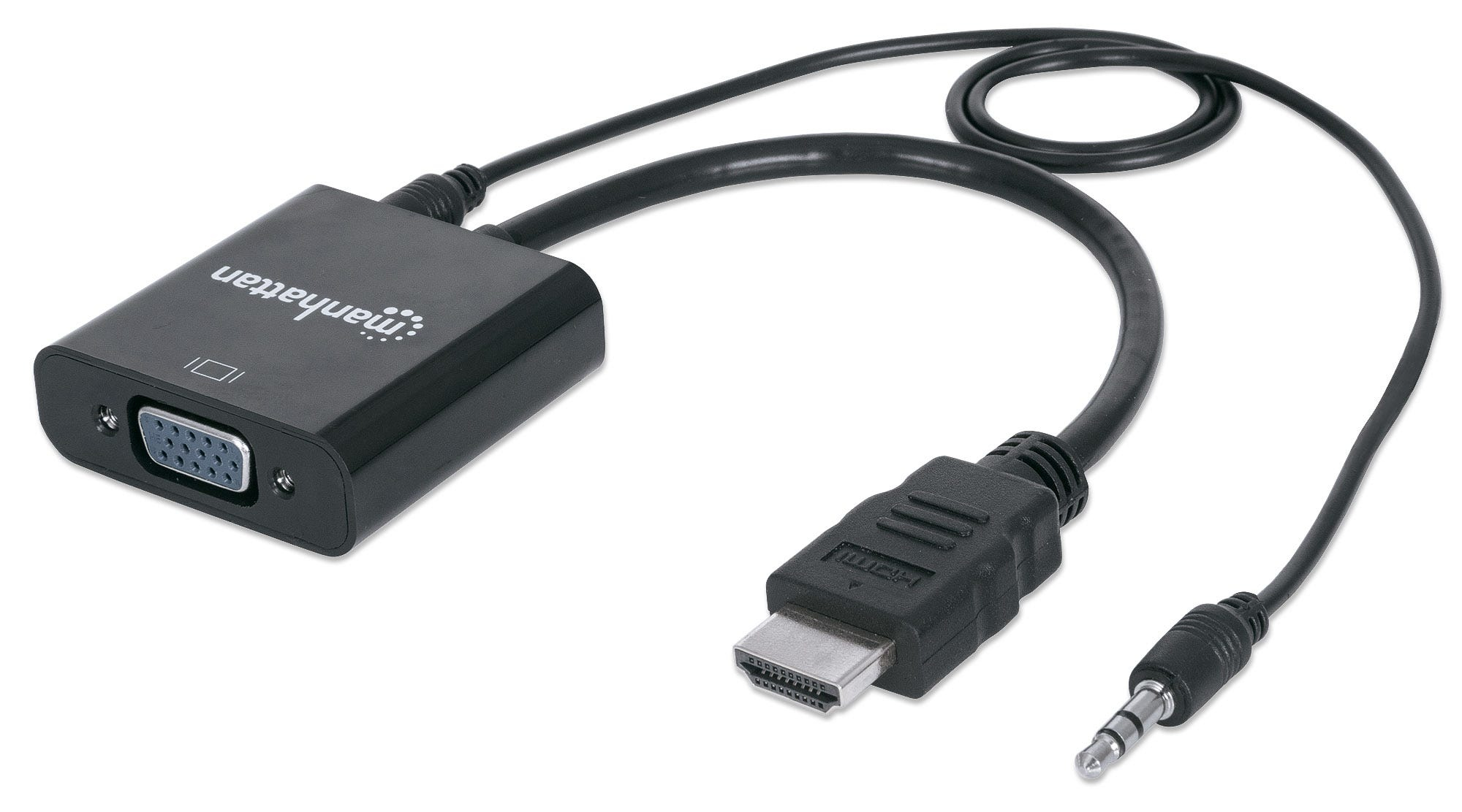 Image of Manhattan HDMI to VGA (with Audio) Converter cable, 1080p, 30cm,...