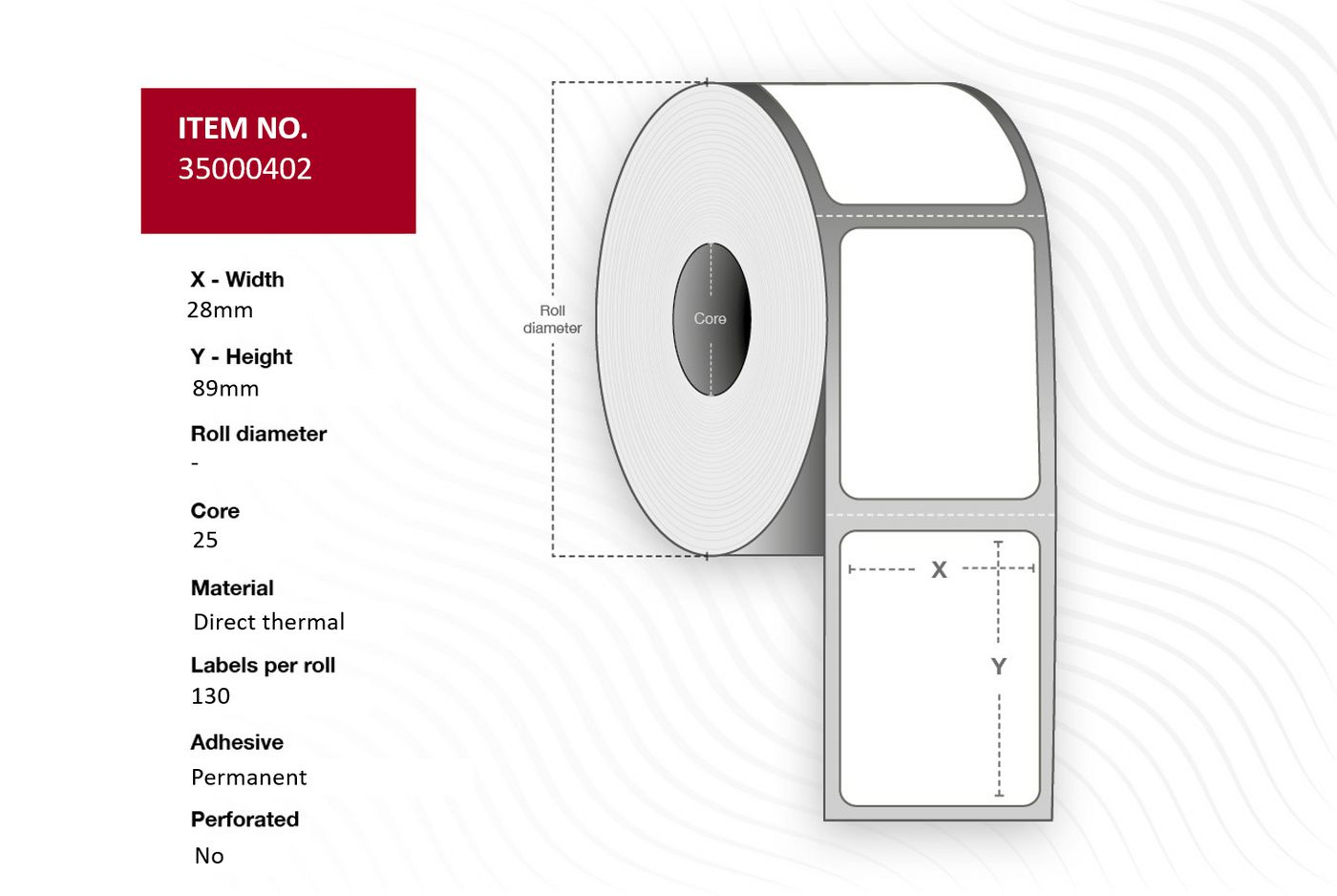 Capture 35000402 printer label White