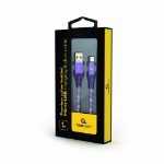 Gembird CC-USB2B-AMMBM-1M-PW USB-kabel USB 2.0 Micro-USB B USB A Violet, Wit