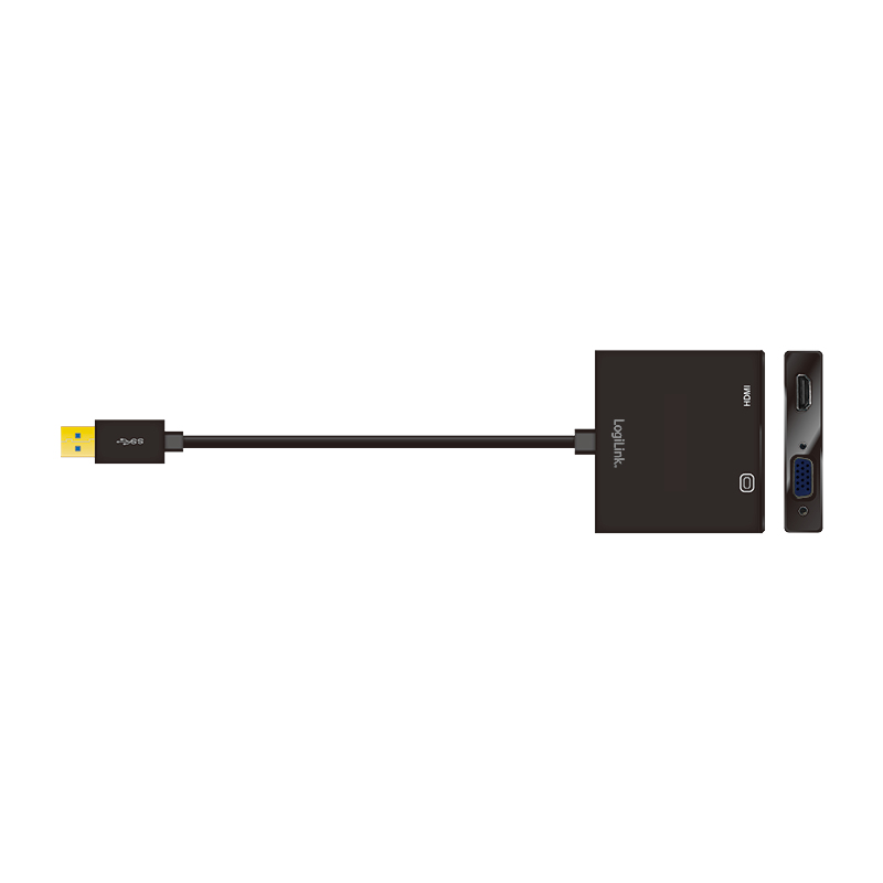 Image of LogiLink UA0234 USB graphics adapter 1920 x 1080 pixels Black