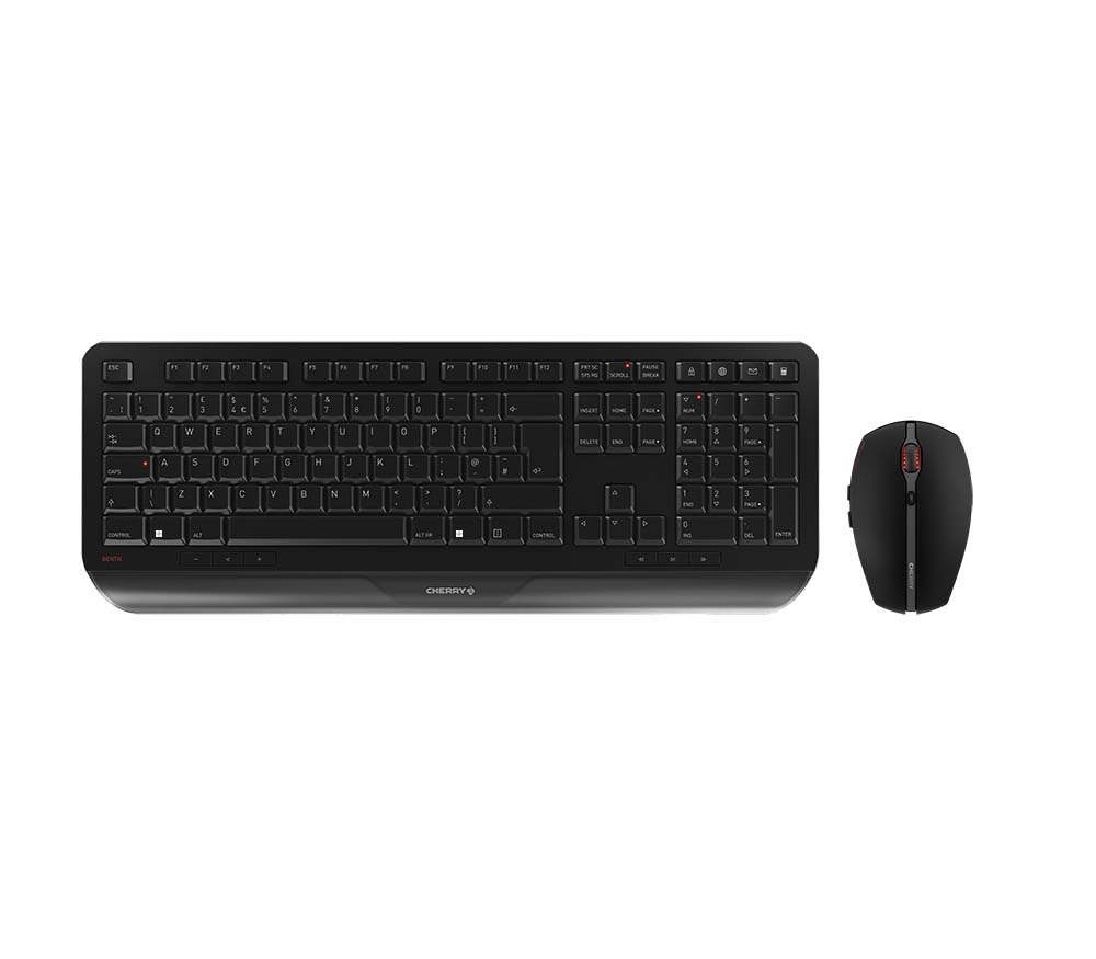 Image of CHERRY GENTIX DESKTOP Wireless Keyboard & Mouse Set, Black, USB...