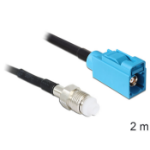 DeLOCK 88630 coaxial cable RG-174 2 m FME FAKRA Z Black