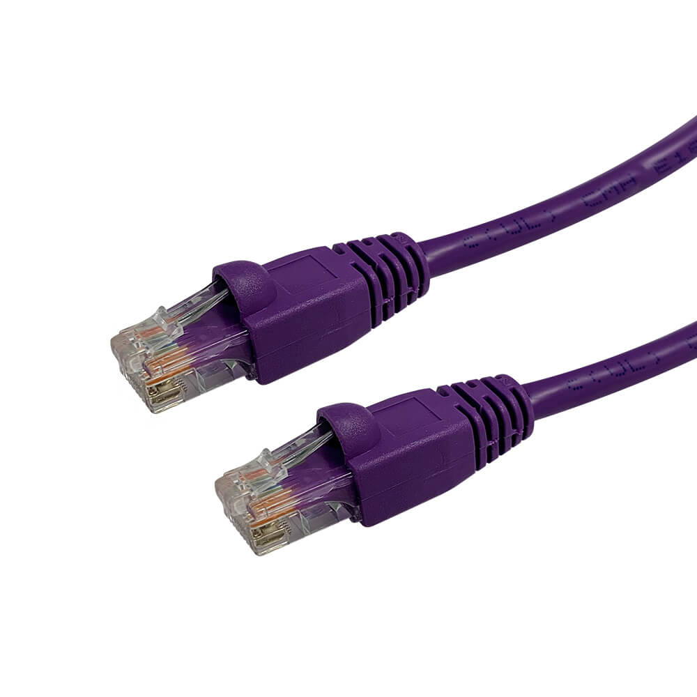 Videk Booted 24 AWG Cat5e UTP RJ45 Patch Cable Purple 8m